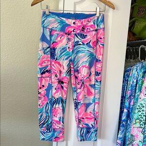 Floral Print Leggings in Pink and Blue